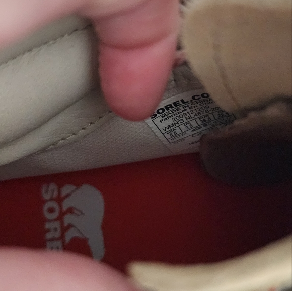 Sorel Hi-Line Hiker Boots Womens Size 5.5 NIB Tan Cream Orange - Picture 10 of 10